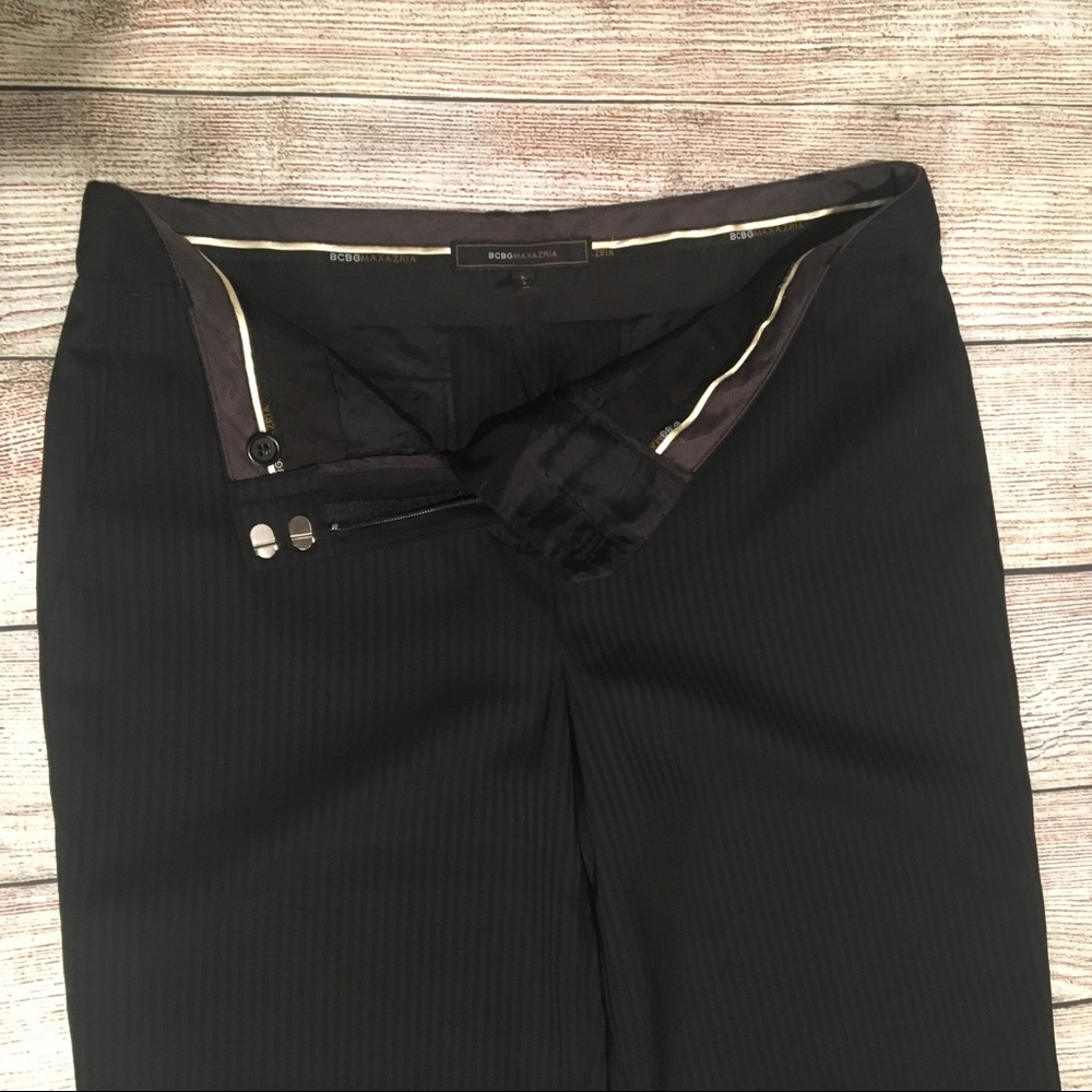 BCBG MaxAzria Wool Black Striped Mariam Pants - Picture 9 of 11
